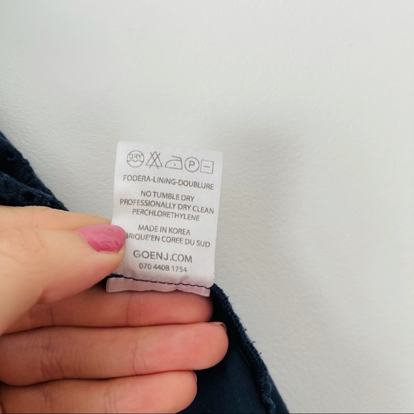 Goen. J Disconnect Eyelet Ruffle Top in Navy Blue - Picture 7 of 9